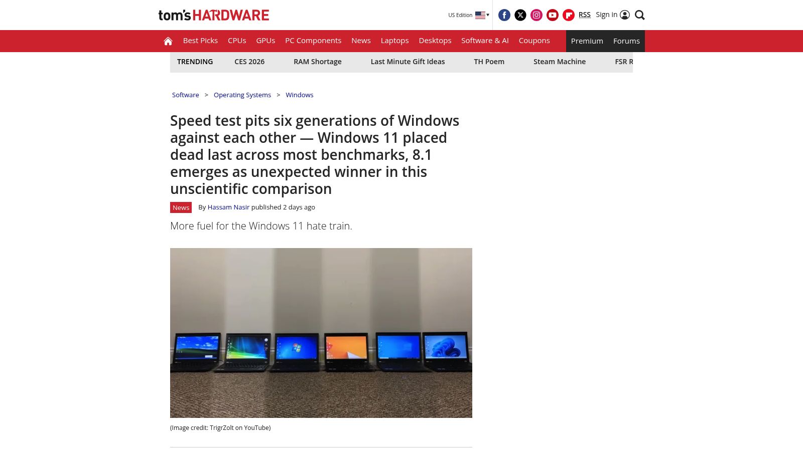Speed Test Pits Six Generations of Windows Against Each Other — Windows ...
